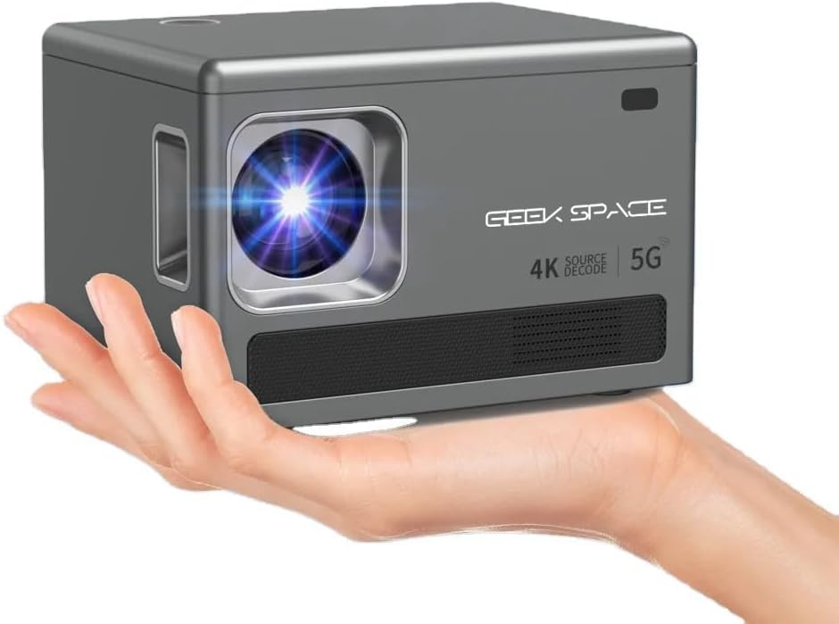 GEEK SPACE 4K with 5G WiFi Bluetooth Portable Outdoor and Indoor Projector,