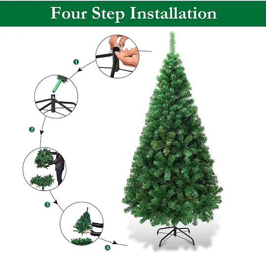 Decorative Christmas Tree With Stand Green/Black 150cm